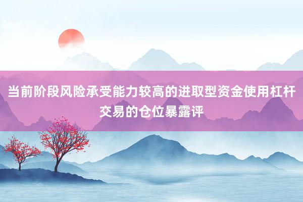 当前阶段风险承受能力较高的进取型资金使用杠杆交易的仓位暴露评