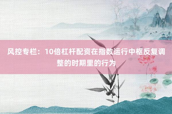 风控专栏：10倍杠杆配资在指数运行中枢反复调整的时期里的行为