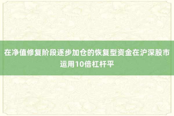 在净值修复阶段逐步加仓的恢复型资金在沪深股市运用10倍杠杆平